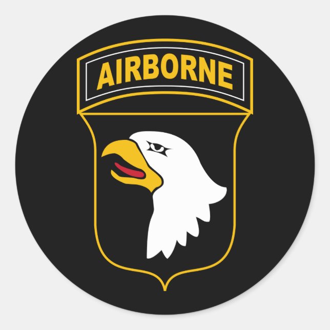 Sticker Rond 101e division aéroportée Vétéran militaire (Devant)