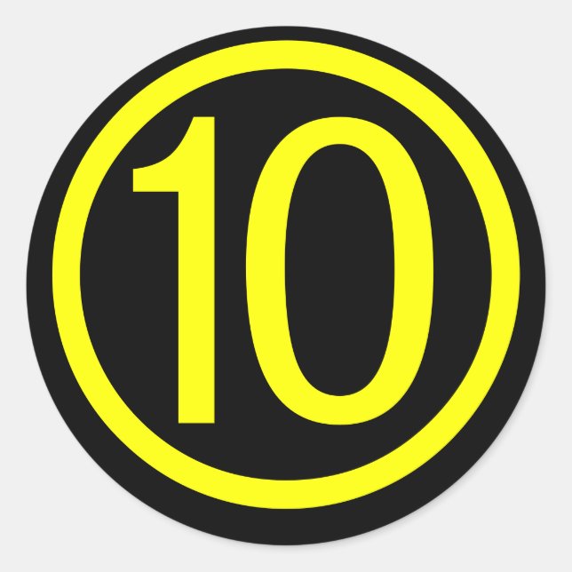 Sticker Rond 10 - numéro dix (Devant)