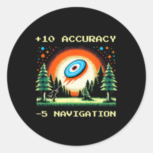 Sticker Rond +10 Précision –5 Navigation Pixel Joueur de golf s