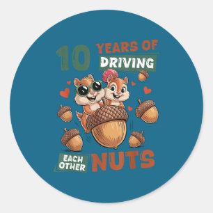 Sticker Rond 10e anniversaire de mariage 10 Couple