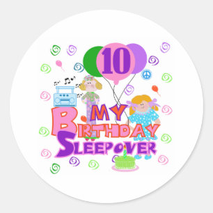 Sticker Rond 10e anniversaire Sleepover