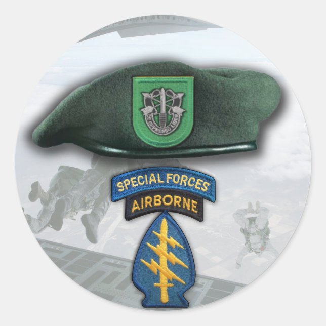 Sticker Rond 10e forces spéciales Les vétérans des Bérets verts (Devant)