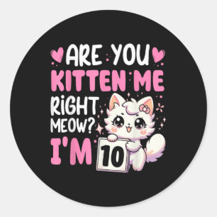 Sticker Rond 10ème Anniversaire Chemise Pour Fille 10ans Dix 10