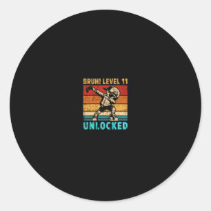 Sticker Rond 11 Anniversaire Dabbing Boy Bruh 11ème niveau U