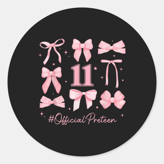 Sticker Rond 11 Anniversaire Fille 11e Anniversaire Coquette B (Devant)