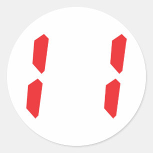 Sticker Rond 11 onze réveil rouge numéro numérique