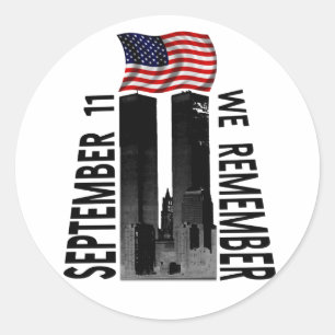 Sticker Rond 11 septembre nous nous rappelons l'hommage