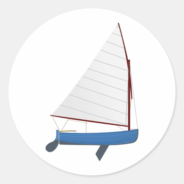Sticker Rond 12 Pied Voile Dinghy (Devant)