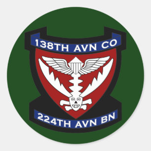Sticker Rond 138th Avn Co - RR 2 Vietnam