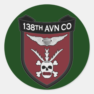 Sticker Rond 138th Avn Co - RR Vietnam