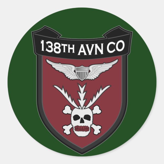 Sticker Rond 138th Avn Co - RR Vietnam (Devant)