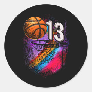 Sticker Rond 13 ans 13e anniversaire Basketball Ado officiel
