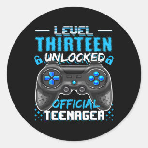 Sticker Rond 13 Déverrouillé Jeu vidéo officiel adolescent 13e
