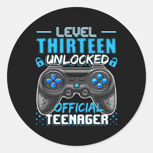 Sticker Rond 13 Déverrouillé Jeu vidéo officiel adolescent 13e  (Devant)