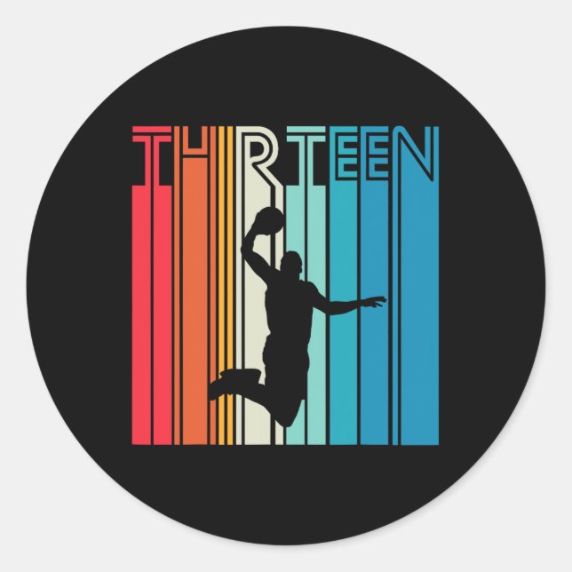 Sticker Rond 13e anniversaire Bysketbyll Lover Don 13 ans R (Devant)