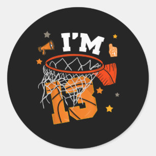 Sticker Rond 13e anniversaire de basket-ball garçon 13 ans trei