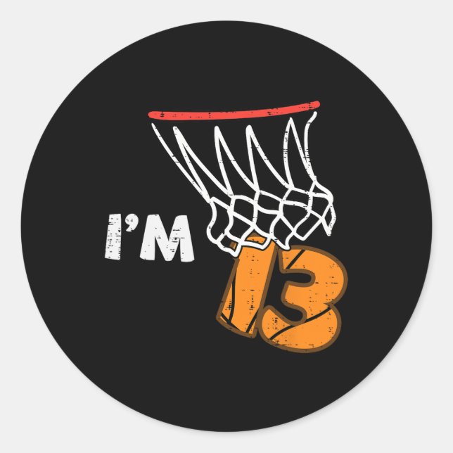 Sticker Rond 13th Birthday Sketll Im 13 Thirteen Year Old Bday  (Devant)