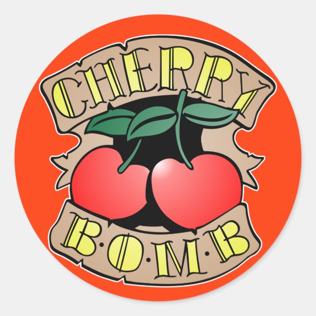 Sticker Rond 1413032011 Cherry Bomb Inverso (Rocker & Kustom) (Devant)