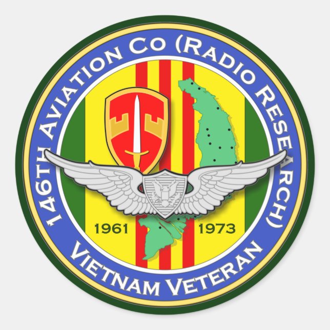 Sticker Rond 146th Avn Co rr 2b - asa Vietnam (Devant)