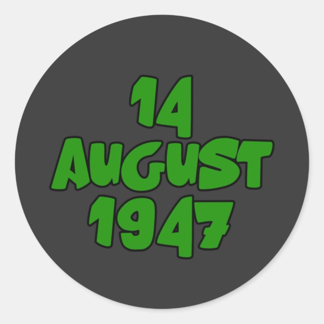 Sticker Rond 14 août 1947 Fête de l'indépendance du Pakistan (Devant)