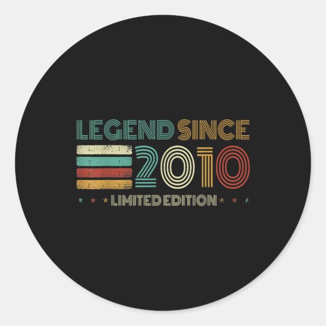 Sticker Rond 15 Years Old Legend Since 2010 15th Birthday  (Devant)