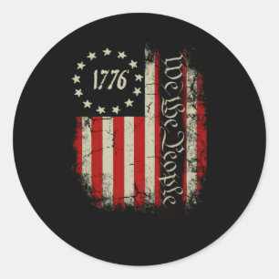 Sticker Rond 1776 Nous Le Peuple Constitution Patriotique Améri