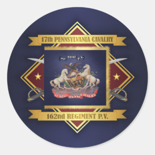 Sticker Rond 17e Cavalerie de Pennsylvanie