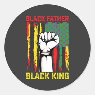 Sticker Rond 17ème Fête du Père Noir Papa King Fête F