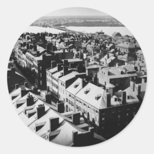 Sticker Rond 1859: La ville de Boston, Massachusetts