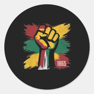 Sticker Rond 1865 Femmes Hommes Liberté afro-américaine 1865