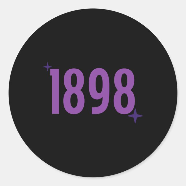 Sticker Rond 1898 - Violet Avec Étincelles (Devant)
