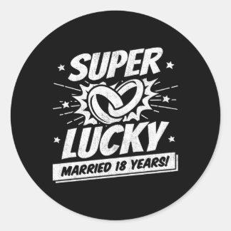 Sticker Rond 18 Ans Mariés 18E Anniversaire Du Mariage