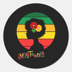 Sticker Rond 18ème Afro Queen Je Suis Noir Histoire Fière