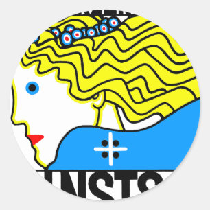 Sticker Rond 1908 Vienne Art Nouveau Salon Art Nouveau Maiden