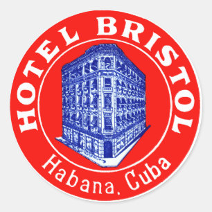 Sticker Rond 1930 Hotel Bristol Cuba