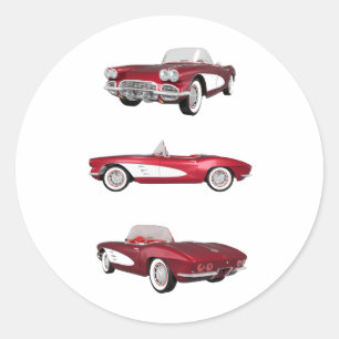 Sticker Rond 1961 Corvette C1 :
