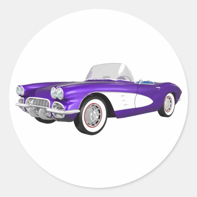 Sticker Rond 1961 Corvette C1 : Purple Finish : (Devant)
