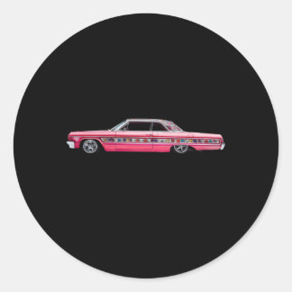 Sticker Rond 1964 Rose tzigane Impala Low Rider Kustom Lead Sle