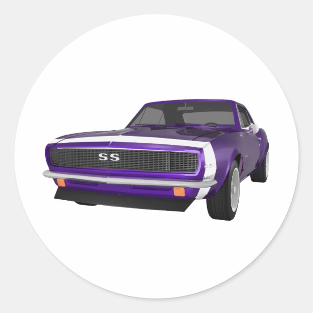 Sticker Rond 1967 Camaro SS : Purple Finish : 3D Model : (Devant)