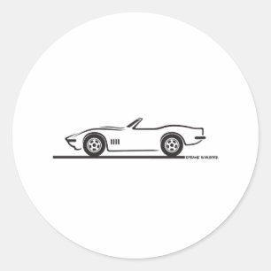 Sticker Rond 1968-69 Corvette convertible