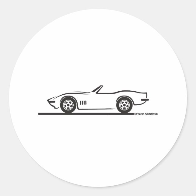 Sticker Rond 1968-69 Corvette convertible (Devant)