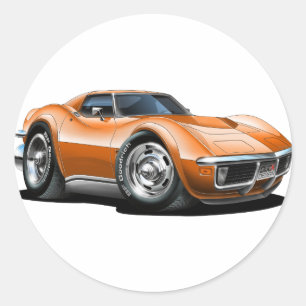 Sticker Rond 1968-72 Corvette Orange Car