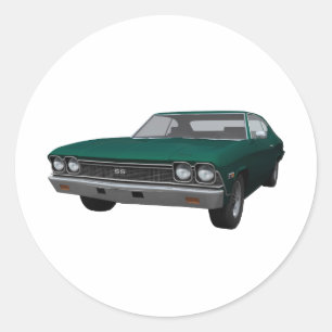 Sticker Rond 1968 Chevelle SS : Finition verte