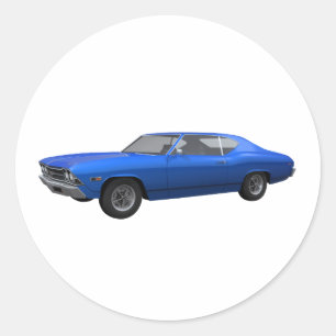 Sticker Rond 1969 Chevelle SS : Finition bleue