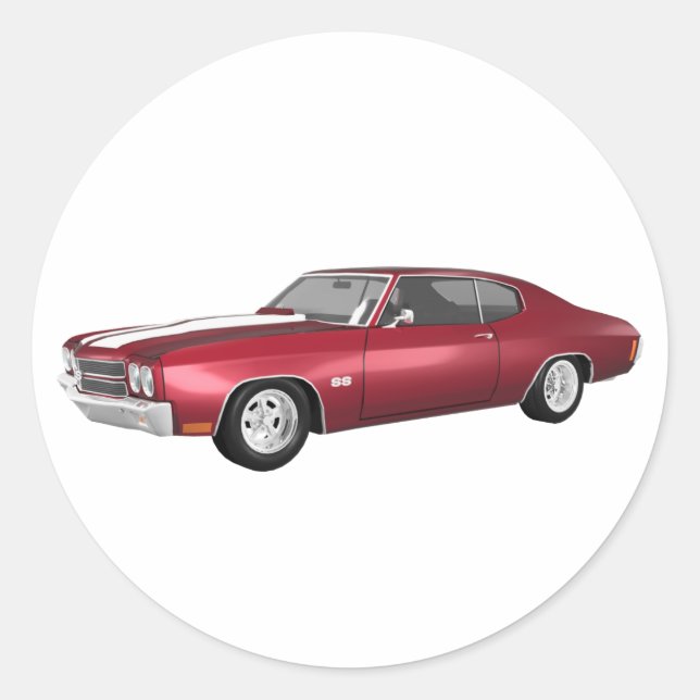Sticker Rond 1970 Chevelle SS : Candy Apple Finish : (Devant)
