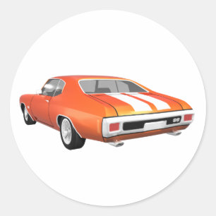 Sticker Rond 1970 Chevelle SS : Fin orange :