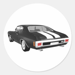 Sticker Rond 1970 Chevelle SS : Noir Finish :