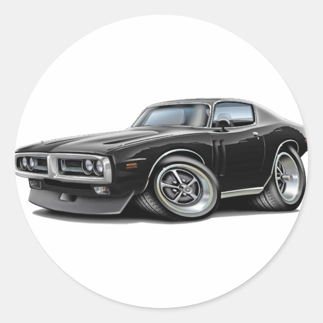 Sticker Rond 1971-72 Charger noir Chrome pare-chocs voiture (Devant)
