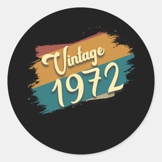 Sticker Rond 1972 vintage (Devant)