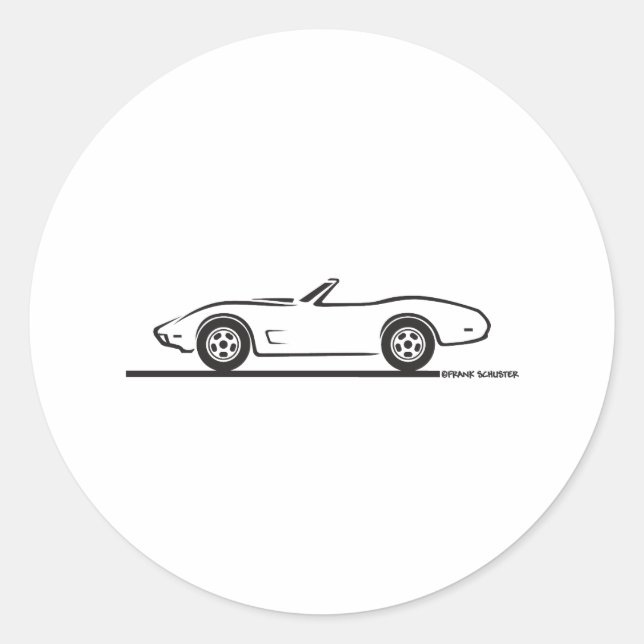 Sticker Rond 1974 - 1977 Corvette Convertible (Devant)